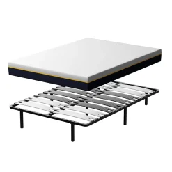 Ensemble 140x190 cm Matelas double en mousse de 17 cm + sommier à lattes
