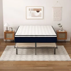 Ensemble 140x190cm Matelas à ressorts +Sommier à Lattes sur Pieds, Epaisseur du Matelas 25cm