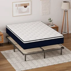 Ensemble 140x190cm Matelas à ressorts +Sommier à Lattes sur Pieds, Epaisseur du Matelas 25cm