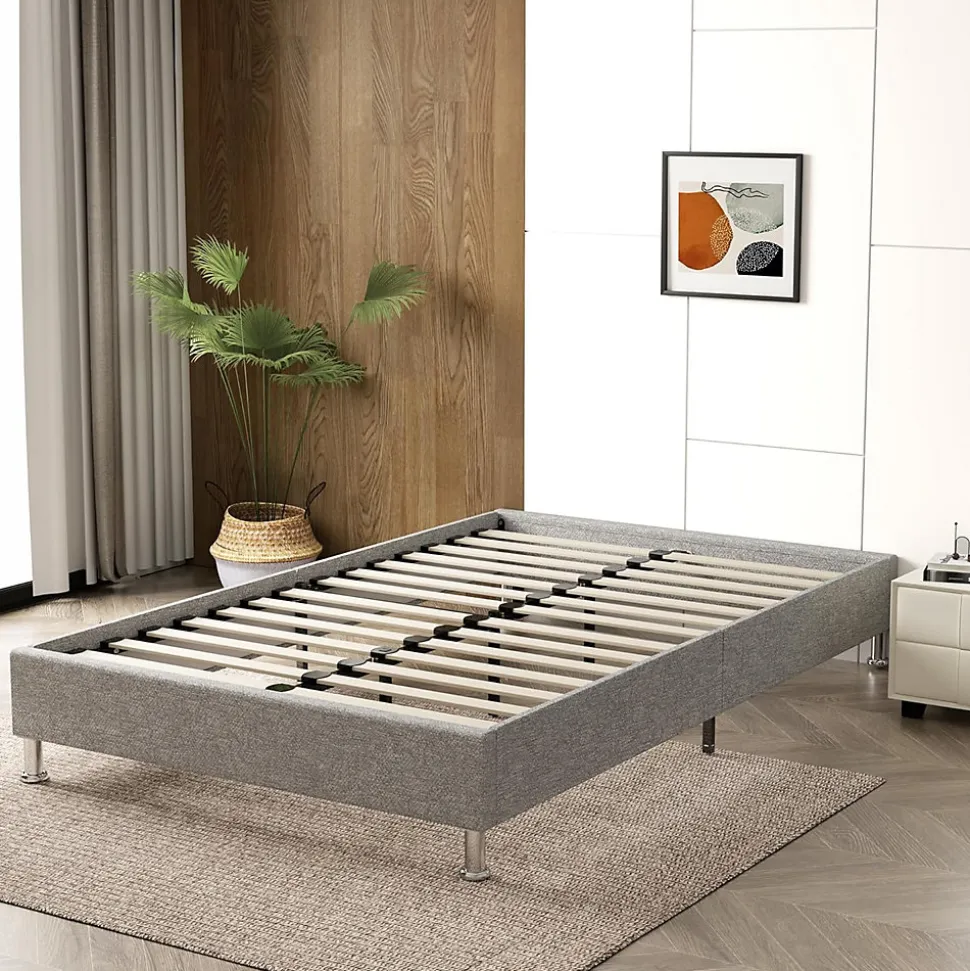 Ensemble 140x190cm Matelas à ressorts + Cadre de lit Plateforme Capitonné , Epaisseur du Matelas 30cm