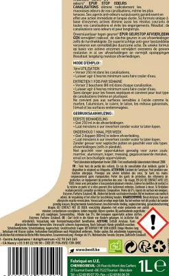 Entretien bio-gel stop odeurs canalisations Epur 1L