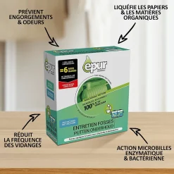 Entretien fosses septiques 6 mois activateur microbilles Epur