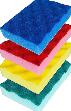 Eponge synthétique double face récurante SCRUBB méthode HACCP.- LOT DE 4