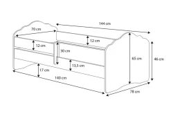 FALA lit d'enfant avec balustrade 140x70 Fille avec licorne