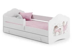 FALA lit enfant avec tiroir et barre 140x70 Fille avec licorne