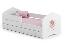 FALA lit enfant avec tiroir et barreau 160x80 fille avec ailes