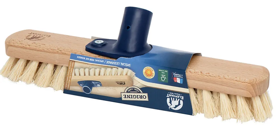 Frottoir fibres tampica et bois hêtre Origine Eléphant L.31 × l.6 × H.8,6 cm