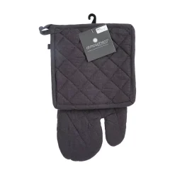 Gant et manique - coton - gris foncé - Atmosphera