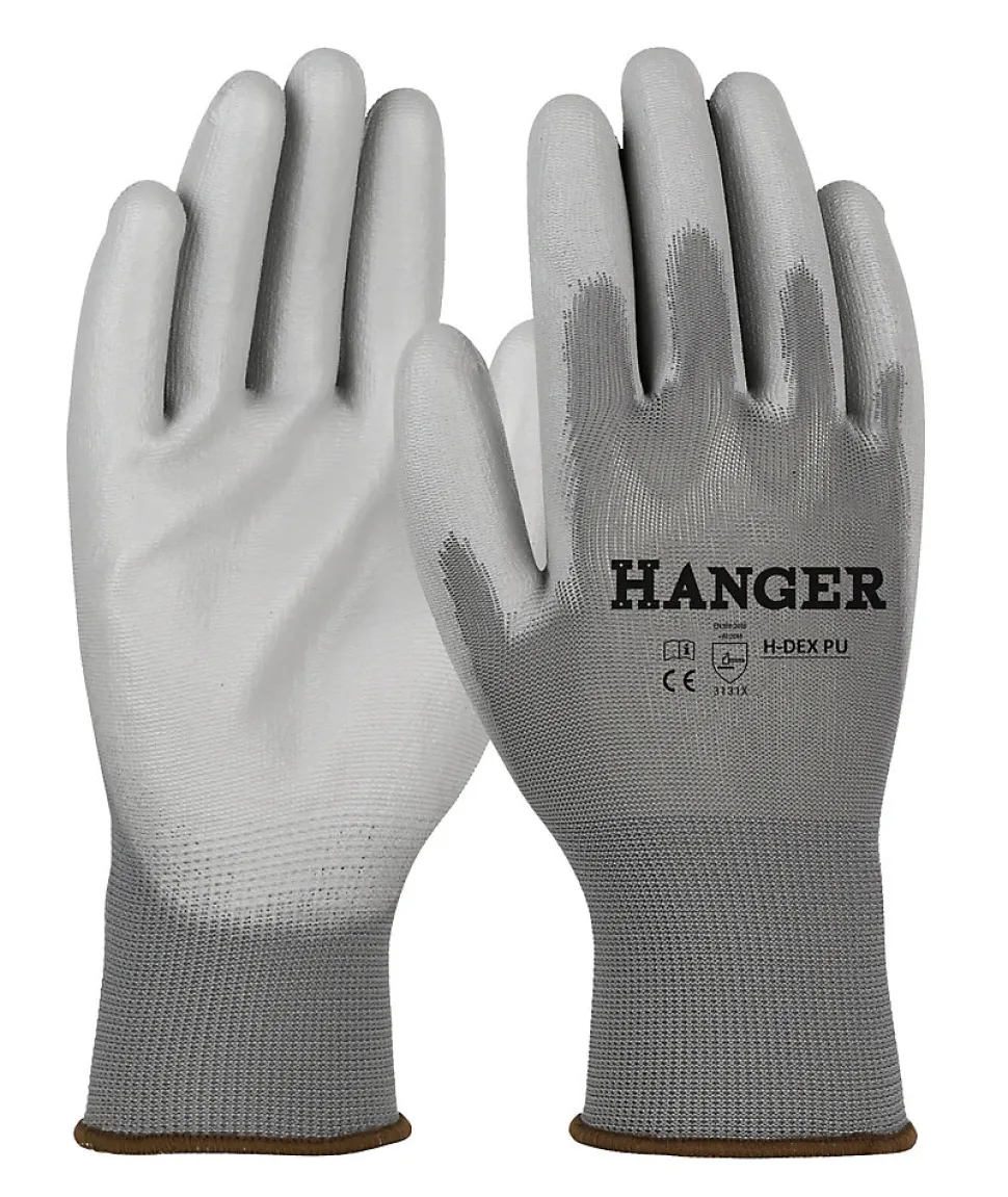 Gants de travail H-Dex T 8 enduit polyuréthane en 12 paires - HANGER - 300007