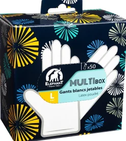 Gants en latex Elephant Multi'Box Taille 9, 50 pièces
