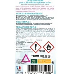 Gel hydro-alcoolique désinfectant pour les mains 100ml Wyritol