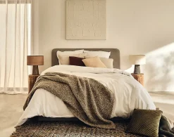 Goyave - lit coffre - 140x190 - en tissu - sommier inclus - Best Mobilier