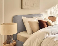 Goyave - lit coffre - 140x190 - en tissu - sommier inclus - Best Mobilier