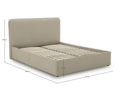 Goyave - lit coffre - 140x190 - en tissu - sommier inclus - Best Mobilier