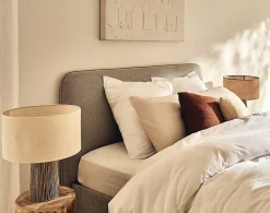 Goyave - lit coffre - 160x200 - en tissu - sommier inclus - Best Mobilier