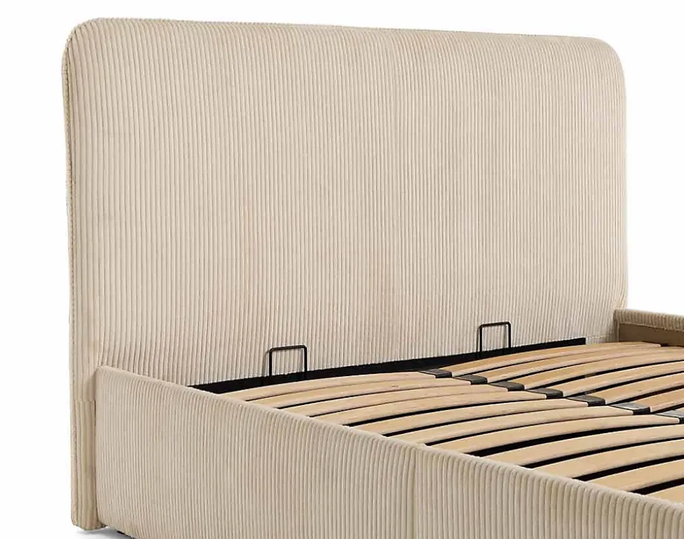 Goyave - lit coffre - 140x190 - en velours côtelé - sommier inclus - Best Mobilier