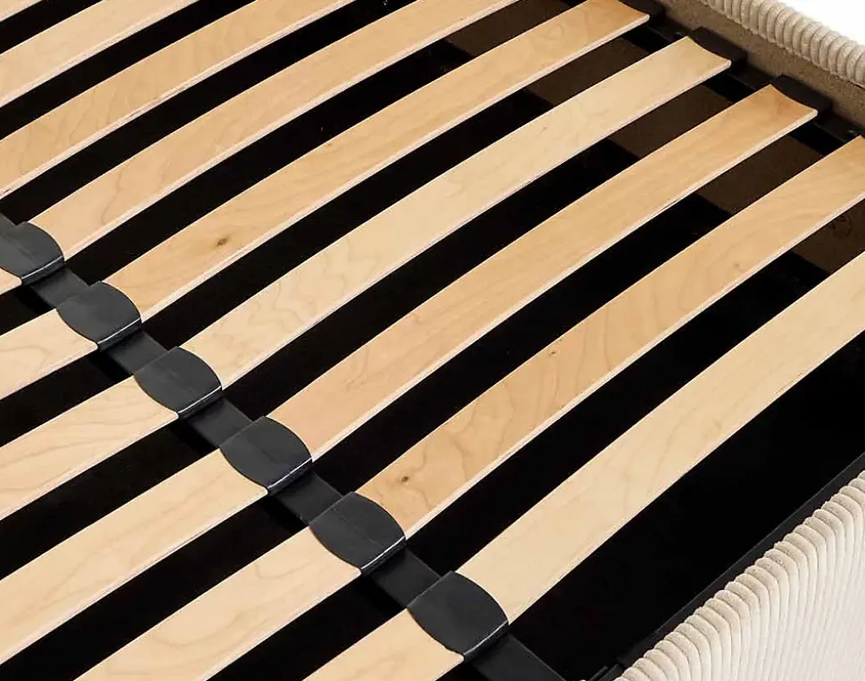 Goyave - lit coffre - 140x190 - en velours côtelé - sommier inclus - Best Mobilier