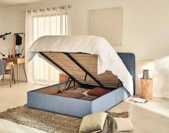 Goyave - lit coffre - 140x190 - en tissu - sommier inclus - Best Mobilier