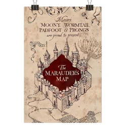 Harry Potter - Couverture motif/style Carte du Maraudeur Multicoloured (150 cm x 100 cm)