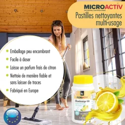Höfer Chemie Microactiv Pastilles Nettoyantes Multi-usages 6 x 160 G, Parfum Citron