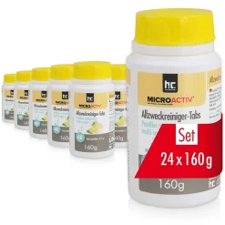 Höfer Chemie Microactiv Pastilles Nettoyantes Multi-usages 24 x 160 G, Parfum Citron