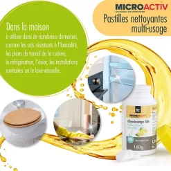 Höfer Chemie Microactiv Pastilles Nettoyantes Multi-usages 24 x 160 G, Parfum Citron