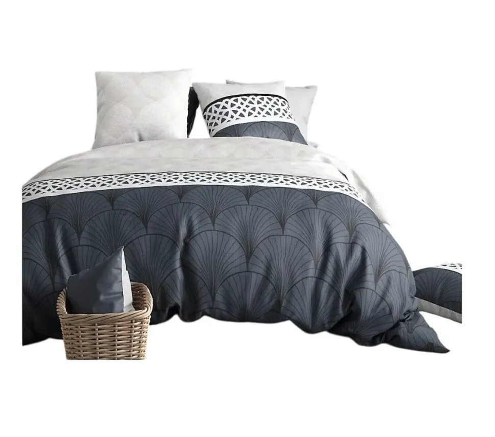 Housse couette + taie Eventails graphique arcadie