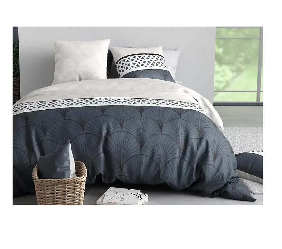 Housse couette + taie Eventails graphique arcadie