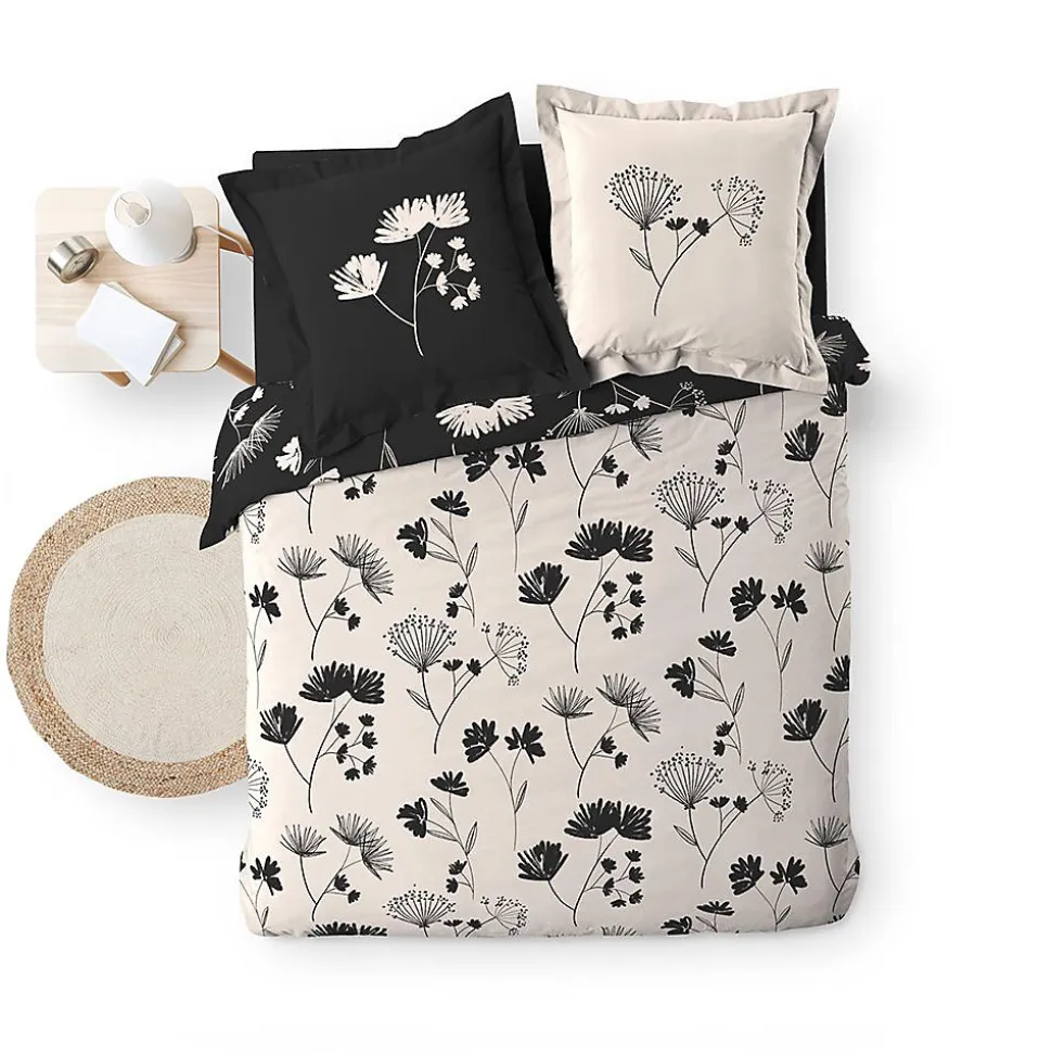 Housse de couette + 2 taies d'oreiller Iris - Douceur d'Intérieur - Parure de couette 260 x 240