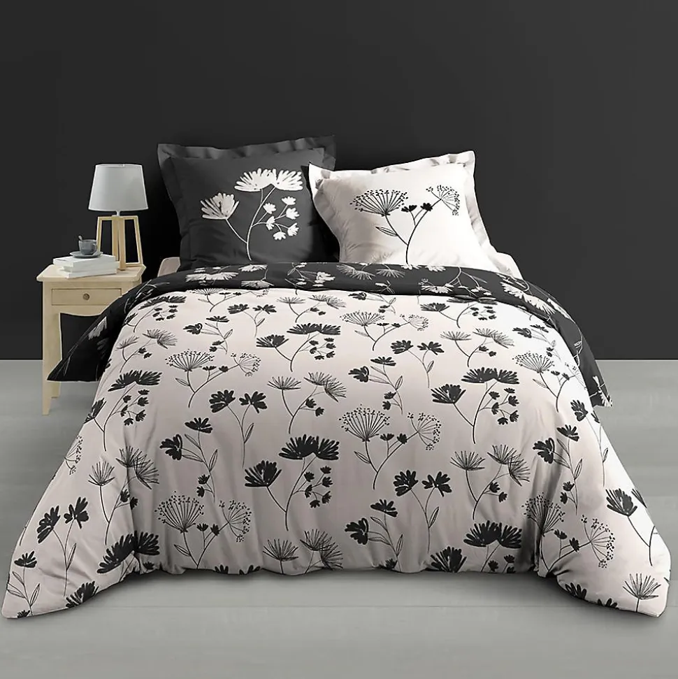 Housse de couette + 2 taies d'oreiller Iris - Douceur d'Intérieur - Parure de couette 260 x 240