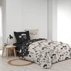 Housse de couette + 2 taies d'oreiller Iris - Douceur d'Intérieur - Parure de couette 260 x 240