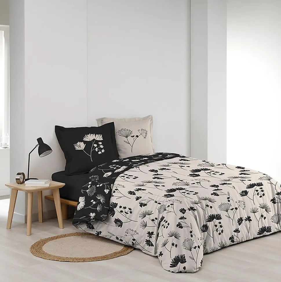 Housse de couette + 2 taies d'oreiller Iris - Douceur d'Intérieur - Parure de couette 260 x 240