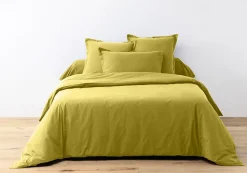 Housse de couette + 2 taies 240 x 260 cm Passion jaune