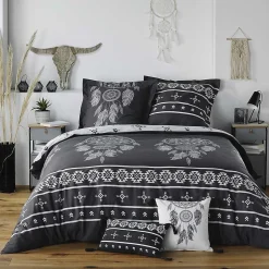 Housse de couette + 2 taies d'oreiller Sweet Dreams - Douceur d'Intérieur - Parure de couette 240 x 220