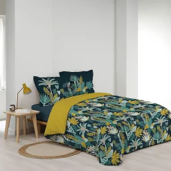 Housse de couette + 2 taies d'oreiller Guinea - Douceur d'Intérieur - Parure de couette 240 x 220