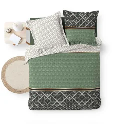 Housse de couette + 2 taies d'oreiller Belor - Douceur d'Intérieur - Parure de couette 260 x 240