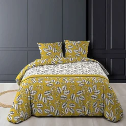 Housse de couette + 2 taies d'oreiller Marjolaine - 260 x 240 cm - Douceur d'Intérieur - Parure de couette 260 x 240