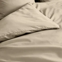 Housse de couette 100% Percale de Coton ORIGINE (260x240 cm - Sable)