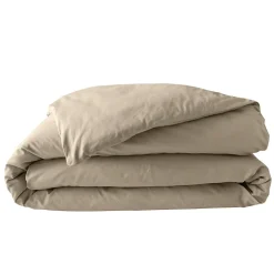Housse de couette 100% Percale de Coton ORIGINE (260x240 cm - Sable)