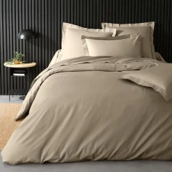 Housse de couette 100% Percale de Coton ORIGINE (240x220 cm - Sable)