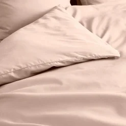 Housse de Couette 2 Personnes Percale Uni 78 fils percaline 260x240cm Rose
