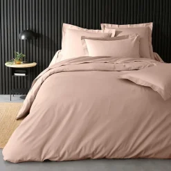 Housse de Couette 2 Personnes Percale Uni 78 fils percaline 260x240cm Rose