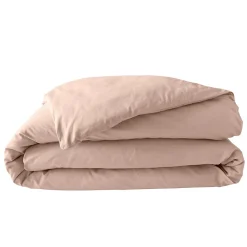 Housse de Couette 2 Personnes Percale Uni 78 fils percaline 260x240cm Rose