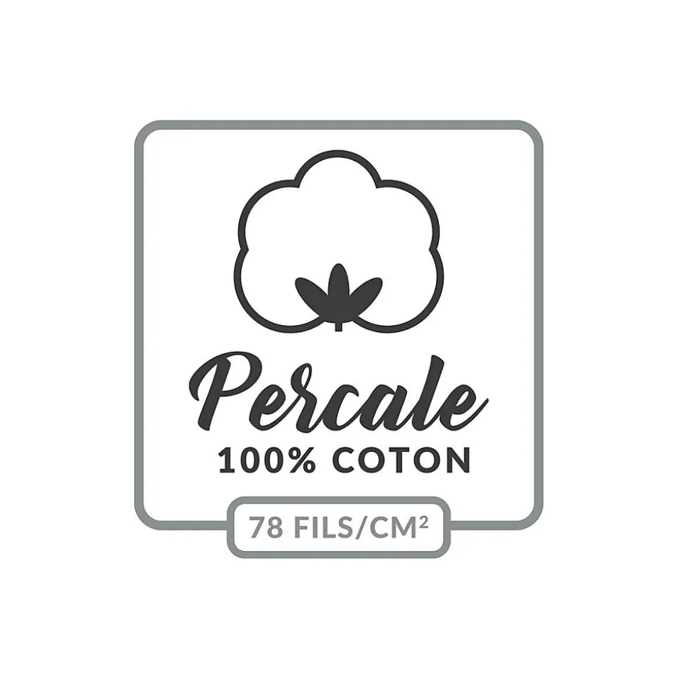 Housse de Couette 2 Personnes Percale Uni 78 fils percaline 260x240cm Blanc