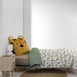 Housse de couette + taie enfant Tigre Lion