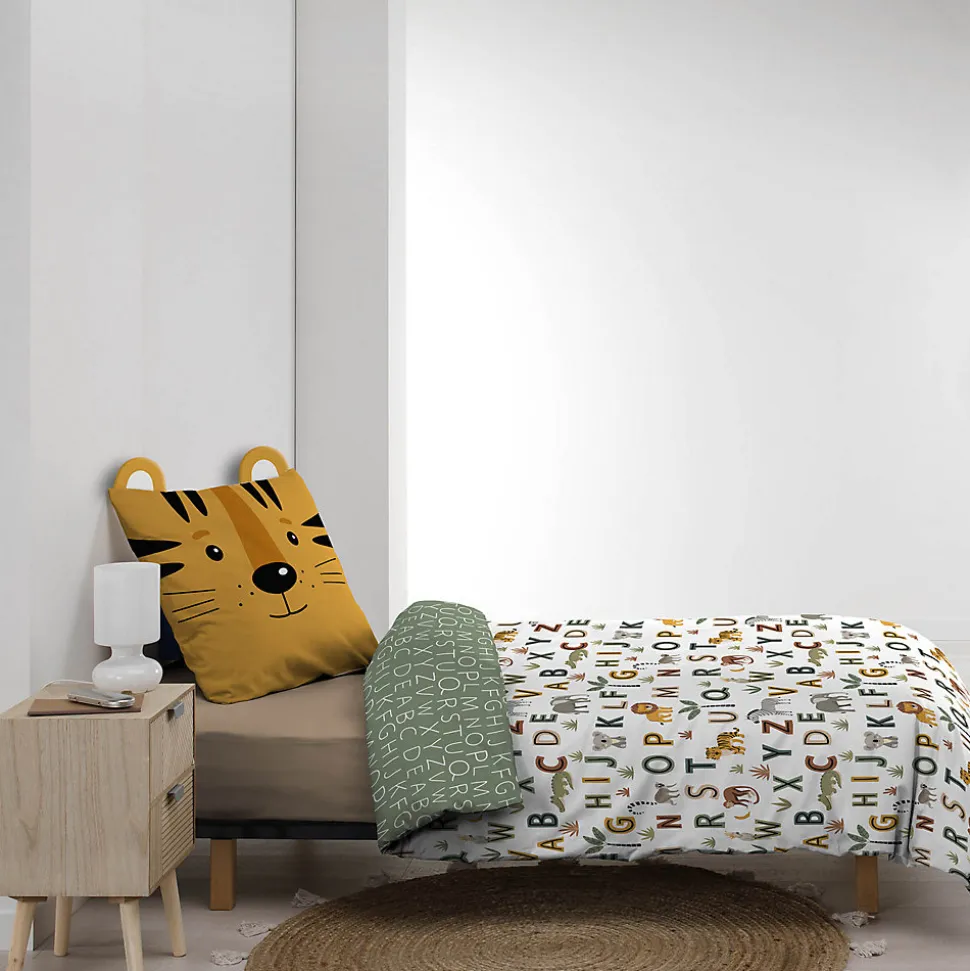Housse de couette + taie enfant Tigre Lion