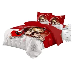 Housse de couette 2 taies drap housse Père Noël & Traîneau