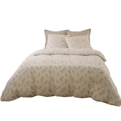 Housse de couette + taies gaze de coton 220 x 240 cm Liveo