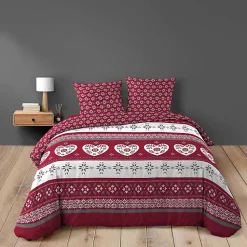 Housse de couette 260 x 240 cm coton 42 fils + 2 taies Alpage