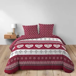 Housse de couette 260 x 240 cm coton 42 fils + 2 taies Alpage